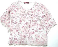 Bílo- růžové triko s kytičkami 