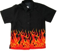 Černo-oranžová košile s plameny zn. Matalan - nová
