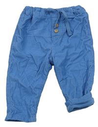 Modré manšestrové podšité kalhoty zn. Ergee