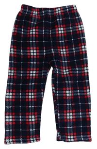 Tmavomodro-červeno-bílé kostkované chlupaté pyžamové kalhoty zn. Rebel