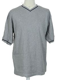 Pánské šedé žebrované tričko zn. Essential 