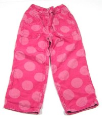 Růžové puntíkové manžestrové kalhoty zn.Next