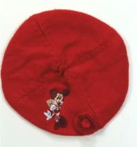 Červený pletený baret s Minnie zn. Disney