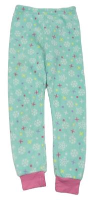 Zelené chlupaté pyžamové kalhoty s hvězdičkami zn. Primark