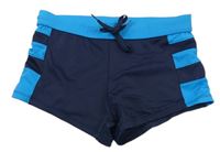 Modro-tmavomodré nohavičkové plavky 