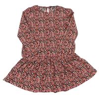 Černo-růžové květované šaty zn. Primark