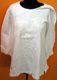 Dámské bílé triko s výšivkou