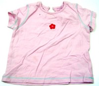 Růžové tričko s kytičkou zn. Cherokee