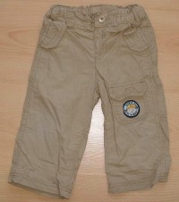 Béžové plátěné oteplené kalhoty s Bořkem zn. Marks&Spencer