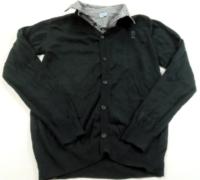Černý svetr s košilí zn. F&F 