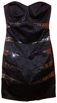 Dámské černé korzetové šaty s flitry 