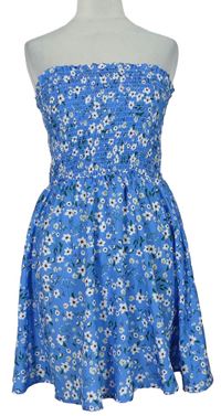 Dámské modré kytičkované šaty zn. Shein 