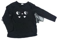 Černé triko s netopýrem zn. H&M