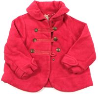 Červený fleecový oteplený kabát s límečkem zn. Next