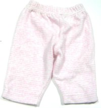 Růžové proužkované sametové kalhoty