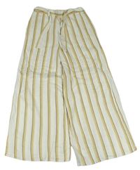 Bílo-žluto-černé pruhované culottes kalhoty zn. River Island