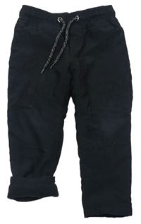 Černé šusťákové podšité kalhoty zn. C&A