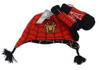 2set- Červená čepice + rukavice - Spiderman zn. Disney
