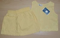 Set - žlutá plátěná sukýnka s kraťásky + top s kytičkami zn. Early Days - nové