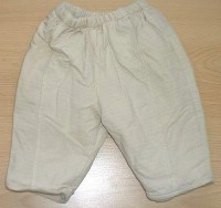 Béžové plátěné kalhoty s podšívkou