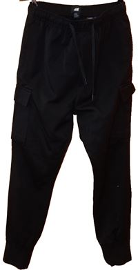 Pánské černé kalhoty s kapsami zn. H&M
