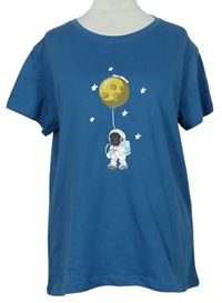 Dámské tmavomodré tričko s kosmonautem zn. Shein 