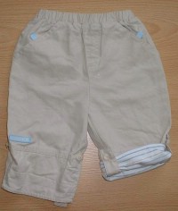 Béžové šusťákové kalhoty s podšívkou