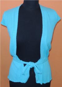 Dámský tyrkysový svetrový cardigan s páskem zn. Topshop vel. 34