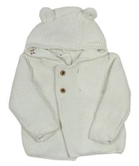 Bílý propínací podšitý svetr s kapucí zn. M&S