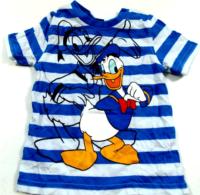 Modro-bílé pruhované tričko s Donaldem zn. Disney+George 