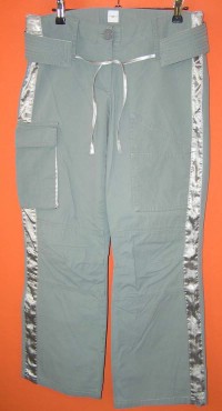 Dámské šedé plátěné bokové kalhoty s kapsami zn. New Look