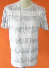 Pánské bílo-šedé pruhované tričko zn. River Island