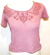 Dámský růžový svetr s krátkými rukávy zn. Wallis