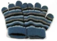 Modro-hnědé pruhované rukavice