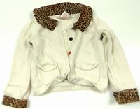 Smetanový propínací svetr s leopardím vzorem zn. Maggie&Zoe