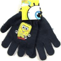 Nové - Antracitové prstové rukavičky se Spongebobem zn. Nickelodeon