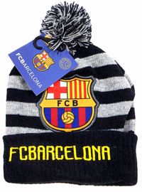 Nové - Tmavomodro-šedá pruhovaná čepice FC Barcelona 