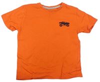 Tmavooranžové tričko s monster truckem zn. JEFF&CO