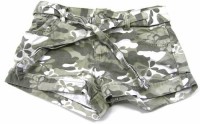Khaki army plátěné kraťásky s kytičkami a páskem zn. Girl2Girl