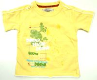 Žluté tričko s ještěrkou a nápisy zn. Rocha