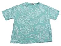 Světlezelené oversize tričko s listy zn. H&M