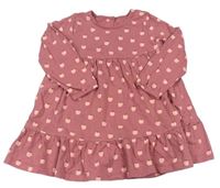 Růžové bavlněné šaty s jablíčky zn. M&S