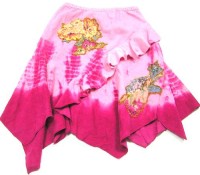 Růžová manžestrová sukýnka s kytičkami a flitříky zn. Monsoon