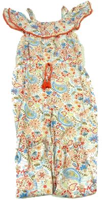Barevný květovaný kalhotový overal s volánem zn. F&F