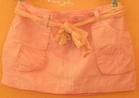 Dámská oranžová plátěná sukně s páskem zn. Denim