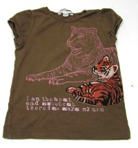 Hnědé tričko s tygrem zn.H&M