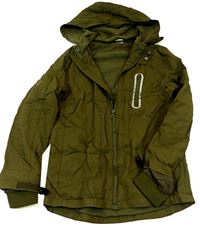 Khaki šusťáková podzimní bunda s kapucí zn. F&F