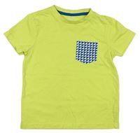 Citronové tričko se vzorovanou kapsou zn. F&F