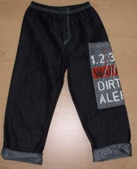 Černé riflové kalhoty s nápisem zn. Mothercare