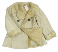 Béžový semišový zateplený kabát zn. M&Co.